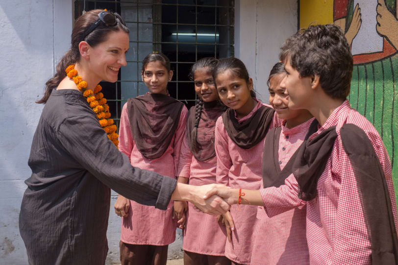 skola i den indiska staden Lucknow som fått nya skoltoaletter